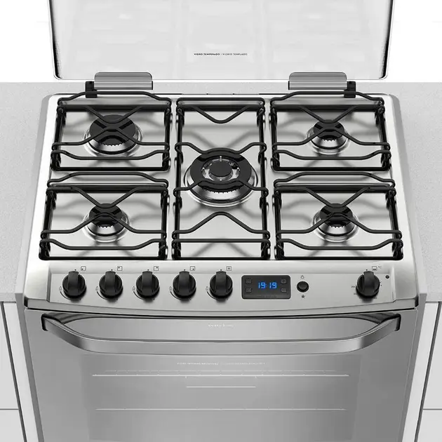 Fogão de Embutir Electrolux 76EXV Inox 5 Bocas com Grill e Timer Digital 220V