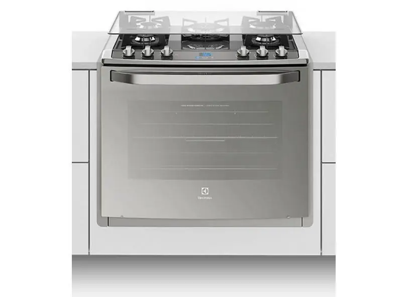 Fogão de Embutir Electrolux 76EXV Inox 5 Bocas com Grill e Timer Digital 220V
