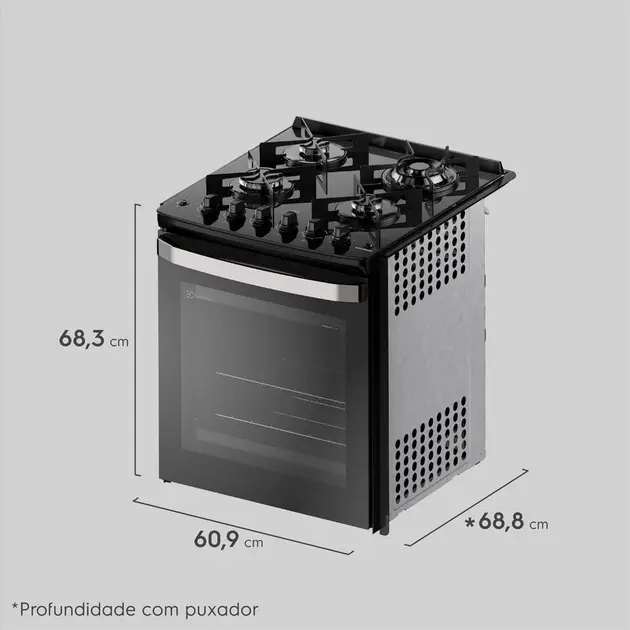Fogão de Embutir Electrolux Experience 4 Bocas Preto com Mesa em Vidro – 220V Fogão de Embutir Electrolux Experience 4 Bocas Preto com Mesa em Vidro - 220V