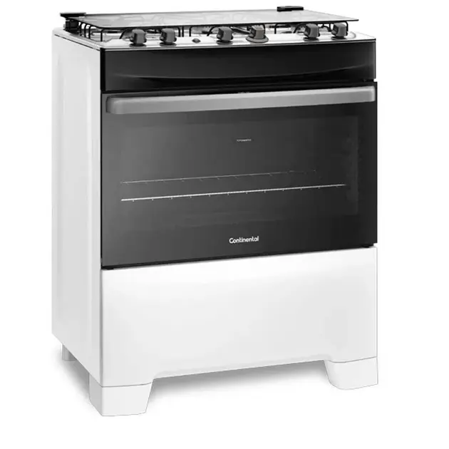 Fogão de Piso 5 Bocas Continental FC5CB Branco Bivolt com Mesa Compartimentada
