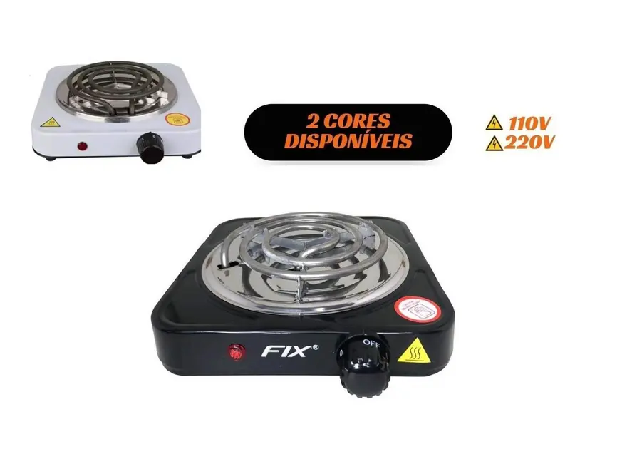 Fogão Elétrico 1 Boca Camping Branco 220V 1000W Fogão Elétrico 1 Boca Camping Branco 220V 1000W
