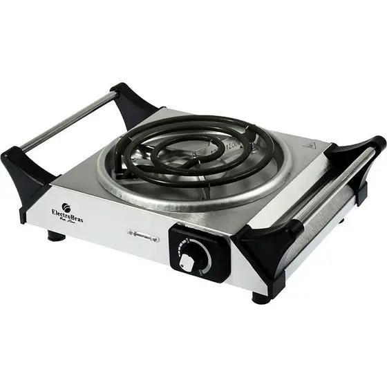 Fogão Elétrico 1 Boca Electrobras Currie Inox - 1200W - 110V - Modelo EBVC-01