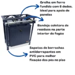 Fogão Industrial 2 Bocas 30x30 P5 Alta Pressão MetalFour - Mesa de Cozinha