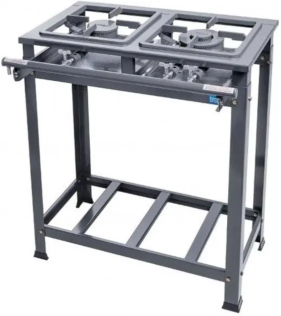 Fogão Industrial 2 Bocas Metalfour P7 Baixa Pressão 1QS 1QD - Grafite