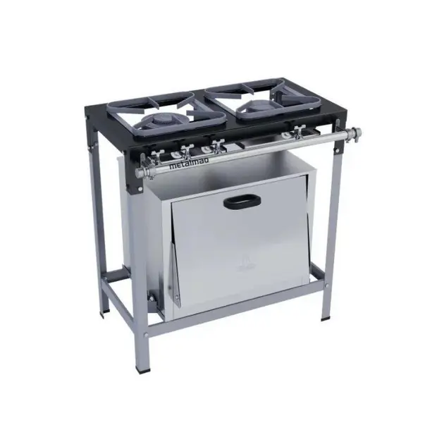 Fogão Industrial 2 Bocas Metalmaq Stori Max Mesa Aço 430 - M6