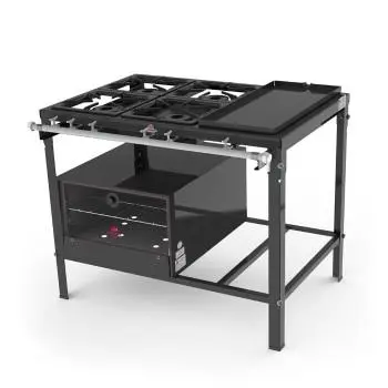 Fogão 4 Bocas Progas Industrial Com Chapa Preto – Pms-510fch