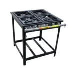 Fogão Industrial 4 Bocas Venâncio - Forno com Tampa Inox - Gás