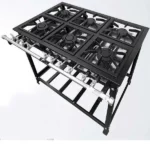 Fogão Industrial 6 Bocas Fundiferro Preto P7 com Forno 30x30 Baixa Pressão