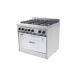 Fogão Industrial 6 Bocas Fundiferro Preto P7 com Forno 30x30 Baixa Pressão