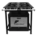 Fogão Industrial 6 Bocas Fundiferro Preto P7 com Forno 30x30 Baixa Pressão