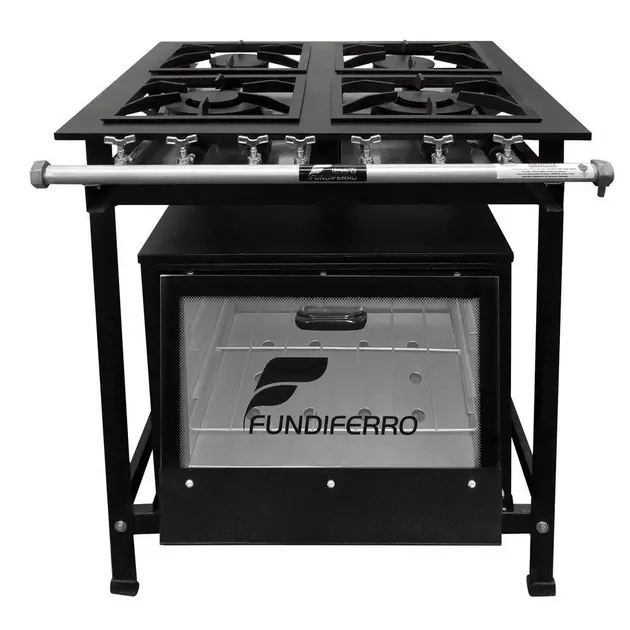 Fogão Industrial 6 Bocas Fundiferro Preto P7 com Forno 30×30 Baixa Pressão Fogão Industrial 6 Bocas Fundiferro Preto P7 com Forno 30x30 Baixa Pressão