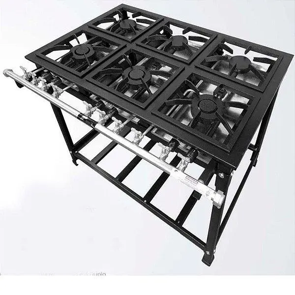 Fogão Industrial 6 Bocas Fundiferro Preto P7 com Forno 30×30 Baixa Pressão Fogão Industrial 6 Bocas Fundiferro Preto P7 com Forno 30x30 Baixa Pressão