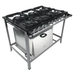 Fogão Industrial 6 Bocas Metalmaq Inox com Super Forno - M15