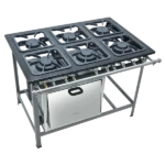 Fogão Industrial 6 Bocas Metalmaq Inox com Super Forno - M15
