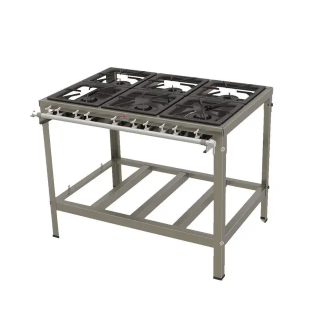 Fogão Industrial Alta Pressão Progas PMSA-600F 6 Queimadores com Registro