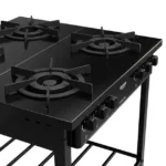 Fogão Industrial Dako 4 Bocas Preto C/ Forno e Tripla Chama - Couraçado