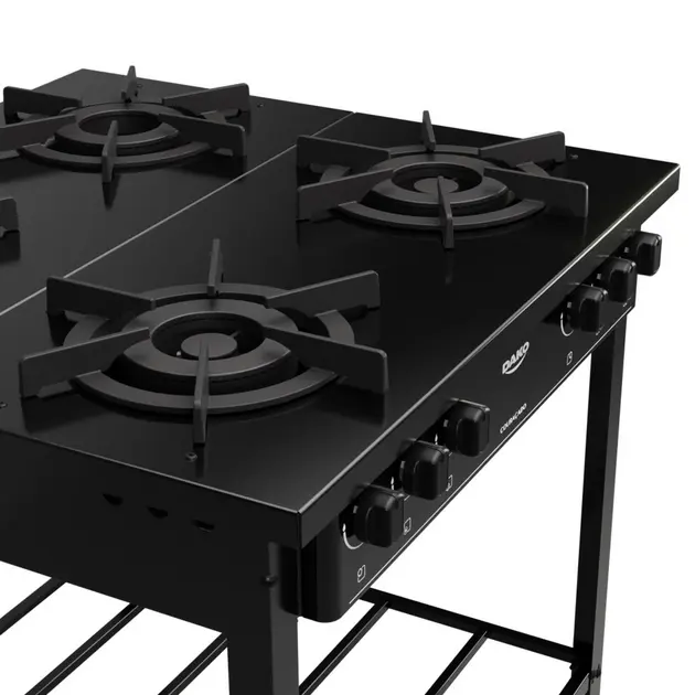 Fogão Industrial Dako 4 Bocas Preto C/ Forno e Tripla Chama – Couraçado Fogão Industrial Dako 4 Bocas Preto C/ Forno e Tripla Chama - Couraçado