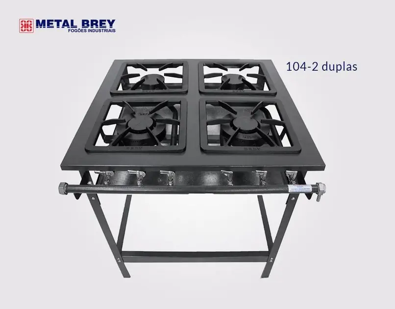 Fogão Industrial Metal Brey Inox 4 Bocas 104-2D I