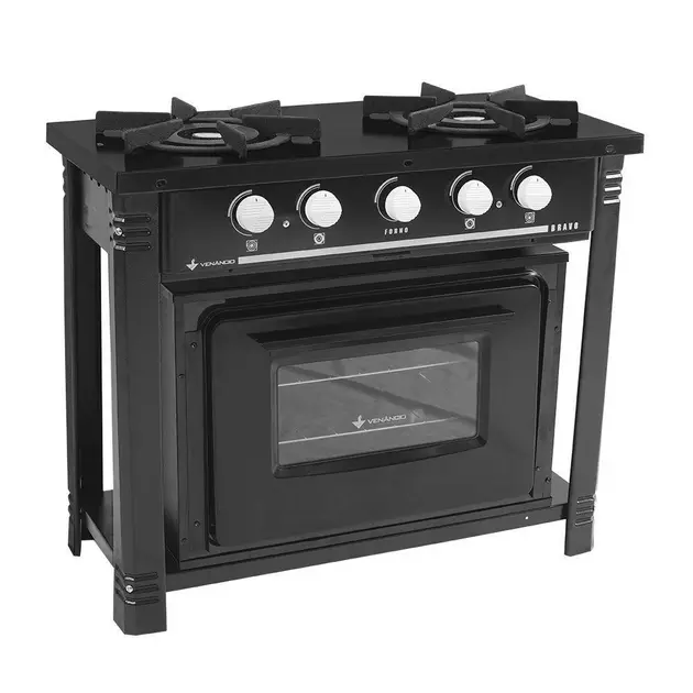 Fogão Profissional Venâncio 6 Bocas Bravo Preto BR6BPR - Alto Rendimento