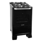 Fogão Suggar Best Glass 4 Bocas Preto Mesa de Vidro Bivolt FGVB410PT