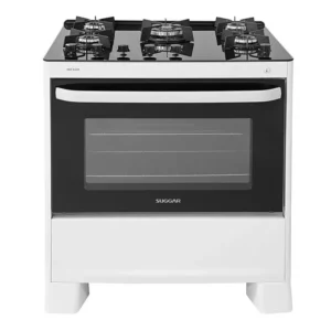 Fogão Suggar Max Glass 5 Bocas Branco Mesa em Vidro - Bivolt - FGVMG510BR