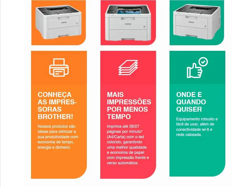 Impressora LED Brother HL-L3240CDW Colorida 110V com Conexões Wi-Fi, Ethernet e USB