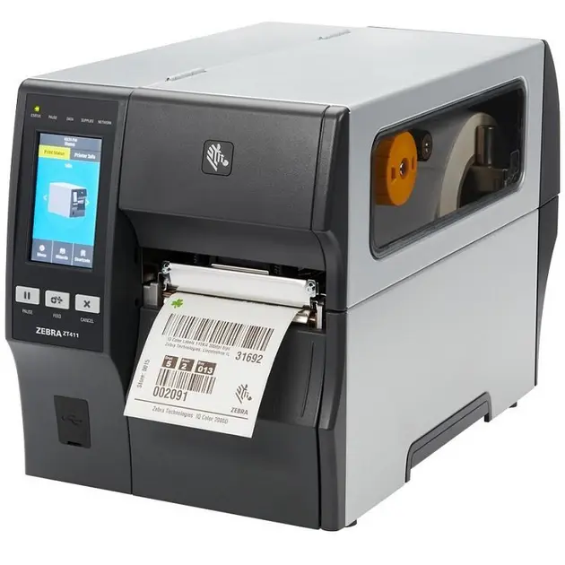Impressora Térmica Etiqueta Zebra Zt411 Transferência Térmica Monocromática Usb, Serial, Ethernet e Bluetooth Bivolt