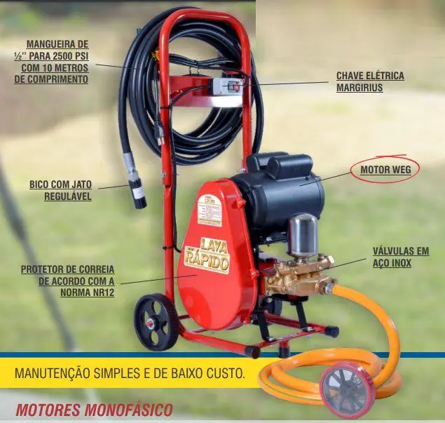 Lavadora de Alta Pressão ZM Bombas 320LB 220V com Motor WEG Lavadora de Alta Pressão ZM Bombas 320LB 220V com Motor WEG