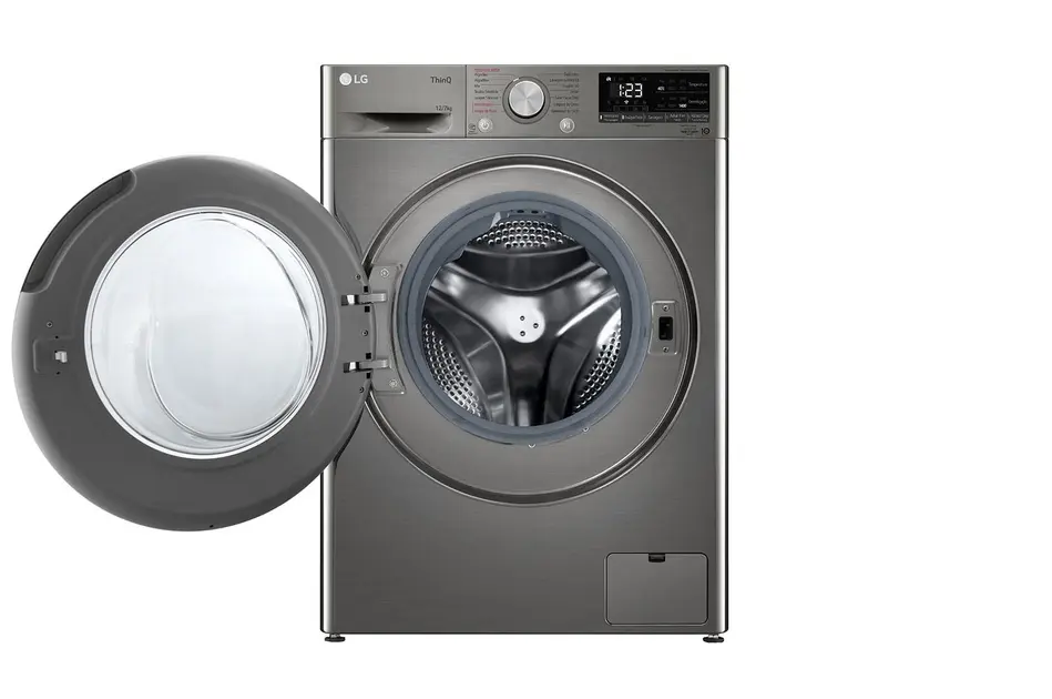 Lavadora de Roupa Lava e Seca 12 Kg Frontal Inox Smart LG VC4 - CV5012PC4A - 220V