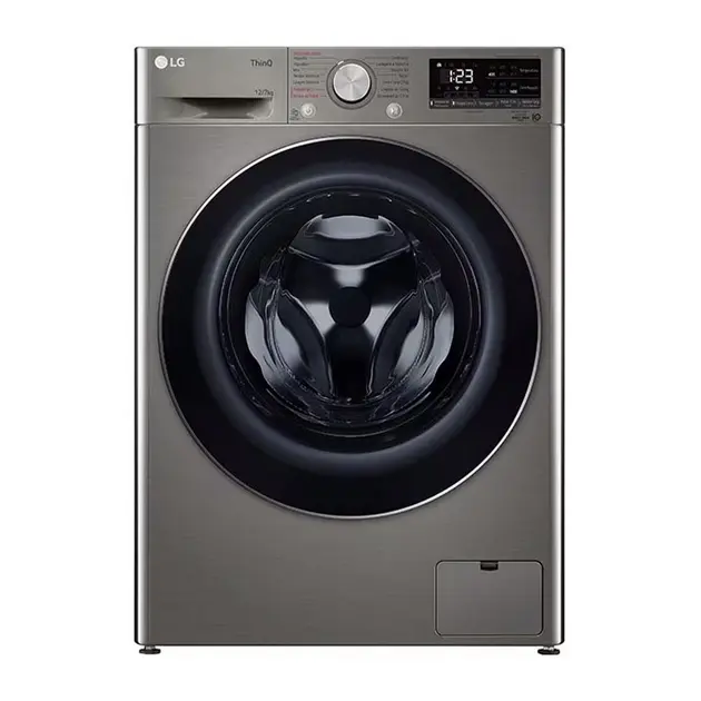 Lavadora de Roupa Lava e Seca 12 Kg Frontal Inox Smart LG VC4 - CV5012PC4A - 220V
