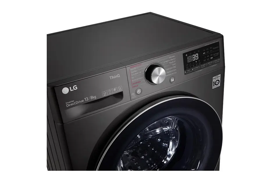Lavadora de Roupa Lava e Seca 13 Kg Frontal Aço Escovado LG - 220V