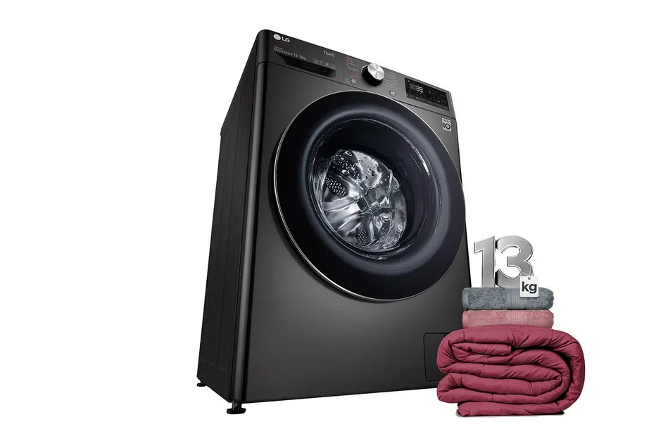 Lavadora de Roupa Lava e Seca 13 Kg Frontal Aço Escovado LG - 220V