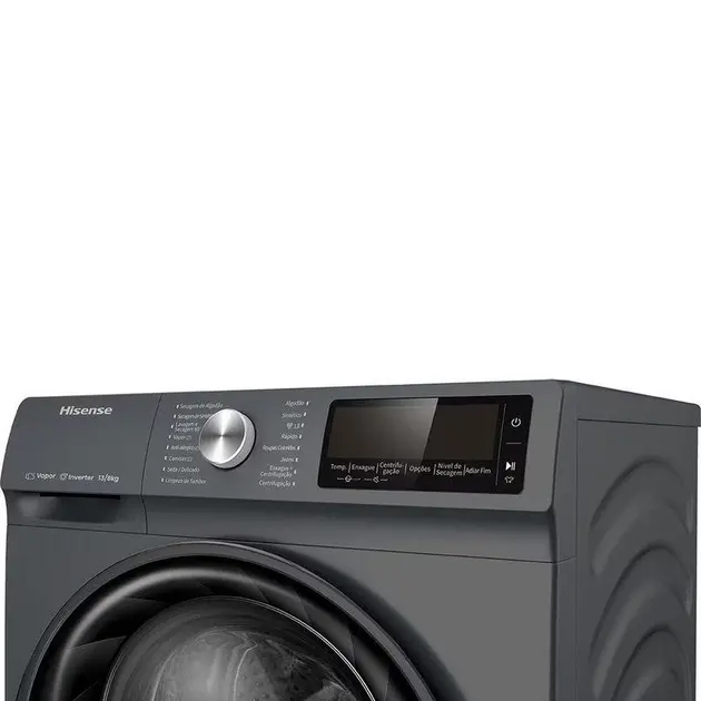 Lavadora de Roupa Lava e Seca 13 Kg Frontal Titanium Hisense – 220v Lavadora de Roupa Lava e Seca 13 Kg Frontal Titanium Hisense - 220v
