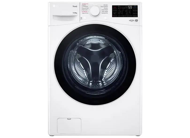 Lavadora de Roupa Lava e Seca 14 Kg Frontal Branca Smart LG - 220V