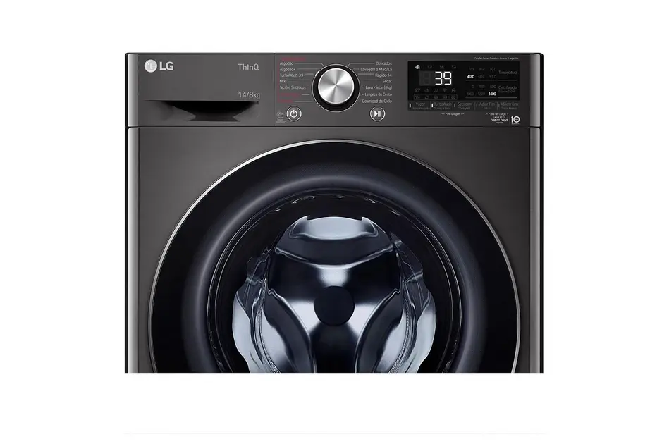 Lavadora de Roupa Lava e Seca 14 Kg Frontal Preto Smart LG - 220v - CV9014BC2A