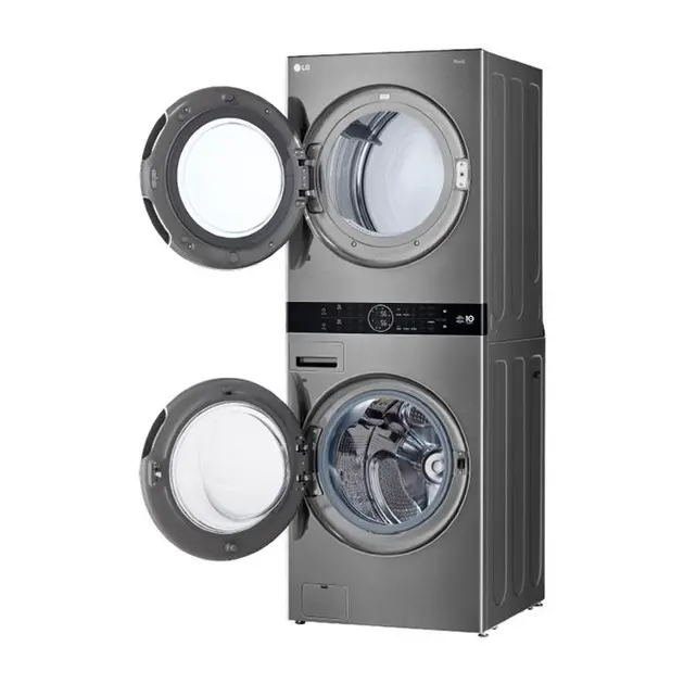 Lavadora e Secadora Elétrica Smart LG Washtower 17kg Aço Escovado Wi-Fi 220V - WK17VS6A
