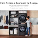 Lavadora e Secadora Elétrica Smart LG Washtower 17kg Aço Escovado Wi-Fi 220V - WK17VS6A