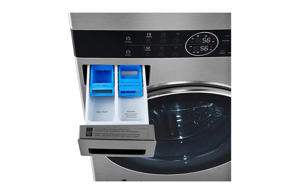 Lavadora e Secadora Elétrica Smart LG Washtower 17kg Aço Escovado Wi-Fi 220V - WK17VS6A