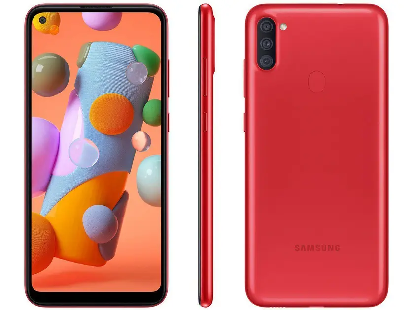 Samsung Galaxy A11 Dual Chip 64GB Vermelho - Câmera Tripla e 3GB RAM