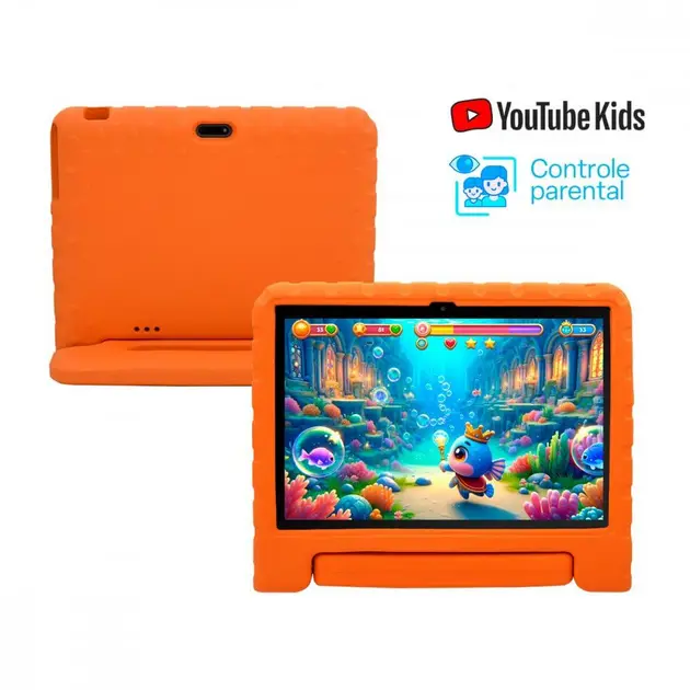 Tablet Multilaser Kids Pad NB425 10″ 128GB Laranja Wi-Fi Tablet Multilaser Kids Pad NB425 10