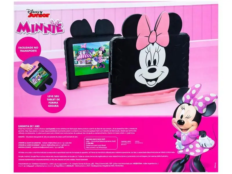 Tablet Multilaser Minnie Mouse NB414 Preto 64GB Wi-Fi Tablet Multilaser Minnie Mouse NB414 Preto 64GB Wi-Fi