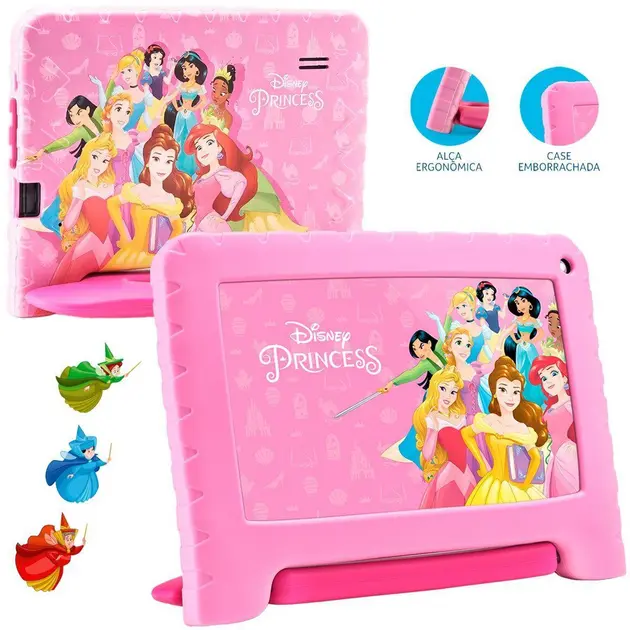 Tablet Multilaser Princesas 7″ Rosa 64GB Wi-Fi Quad-Core Tablet Multilaser Princesas 7